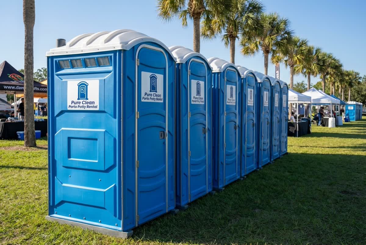 Pure Clean Porta Potty Rental units at Orlando event